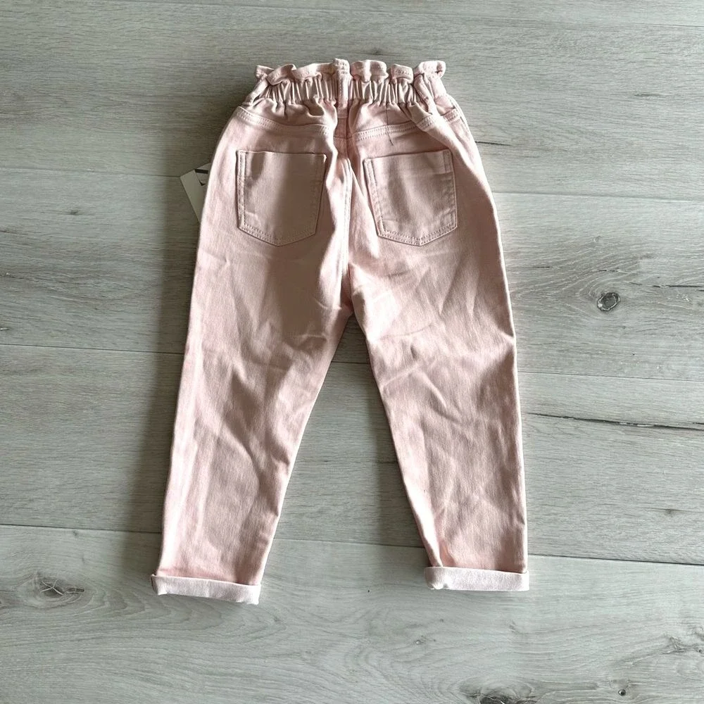 Zara Kids Paperbag Waist Pants Pink 2-3Y‎ New With Tags